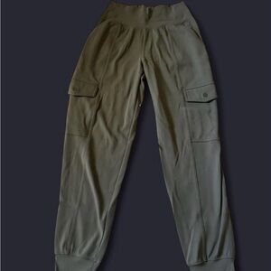 Athleta Olive-Taupe High-Waist Performance Leggings